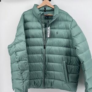 NWT Polo Ralph Lauren Colden Packable Down Puffer Jacket Sage Green XXL